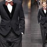 grey grooms suit bow tie paisley dolce gabbana  full 160x160 - Κοστούμια για το γαμπρό εμπνευσμένα από πασαρέλες μεγάλων οίκων 2012