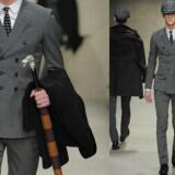 grey tailored suit grooms attire burberry  full 160x160 - Κοστούμια για το γαμπρό εμπνευσμένα από πασαρέλες μεγάλων οίκων 2012