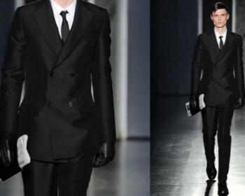 sleek grooms style black tailored suit  full 350x280 - Κοστούμια για το γαμπρό εμπνευσμένα από πασαρέλες μεγάλων οίκων 2012
