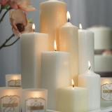 square and round pillar candles 160x160 - Διακόσμηση γάμου με κεριά… μια σταθερή αξία!
