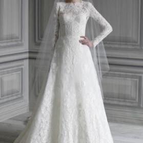 wedding dress monique lhuillier bridal gowns spring 2012 catherine  detail 279x280 - Νυφικά Φορεματα 2012 με κλειστό λαιμό